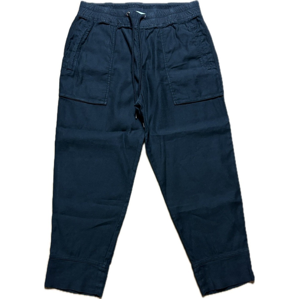 James Perse White Relaxed Pant Jogger Size 2 Pull-On with Drawstring Black